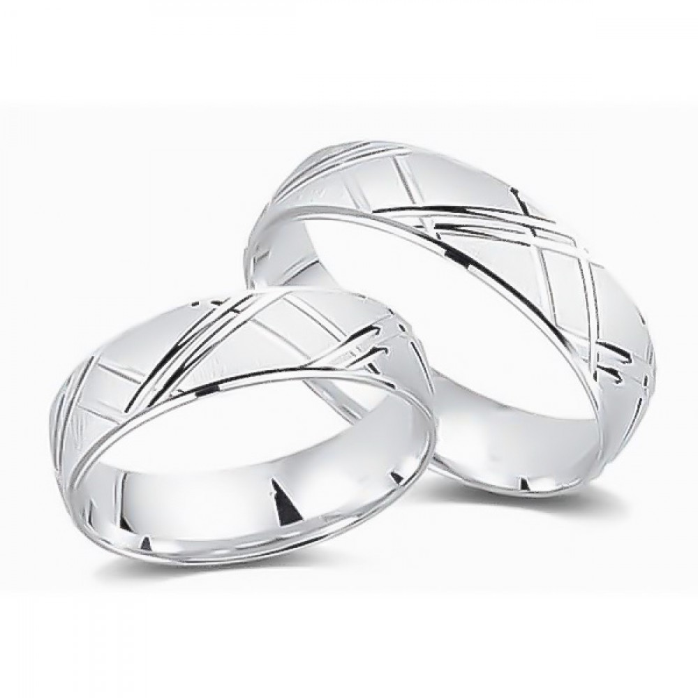 Glorria 925k Sterling Silver 5,5 mm Double Wedding Ring