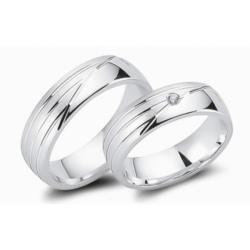 Glorria 925k Sterling Silver 6 mm Double Wedding Ring Glorria 925k Sterling Silver 6 mm Double Wedding Ring