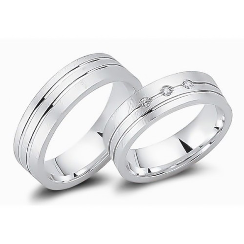 Glorria 925k Sterling Silver 6 mm Double Wedding Ring Glorria 925k Sterling Silver 6 mm Double Wedding Ring