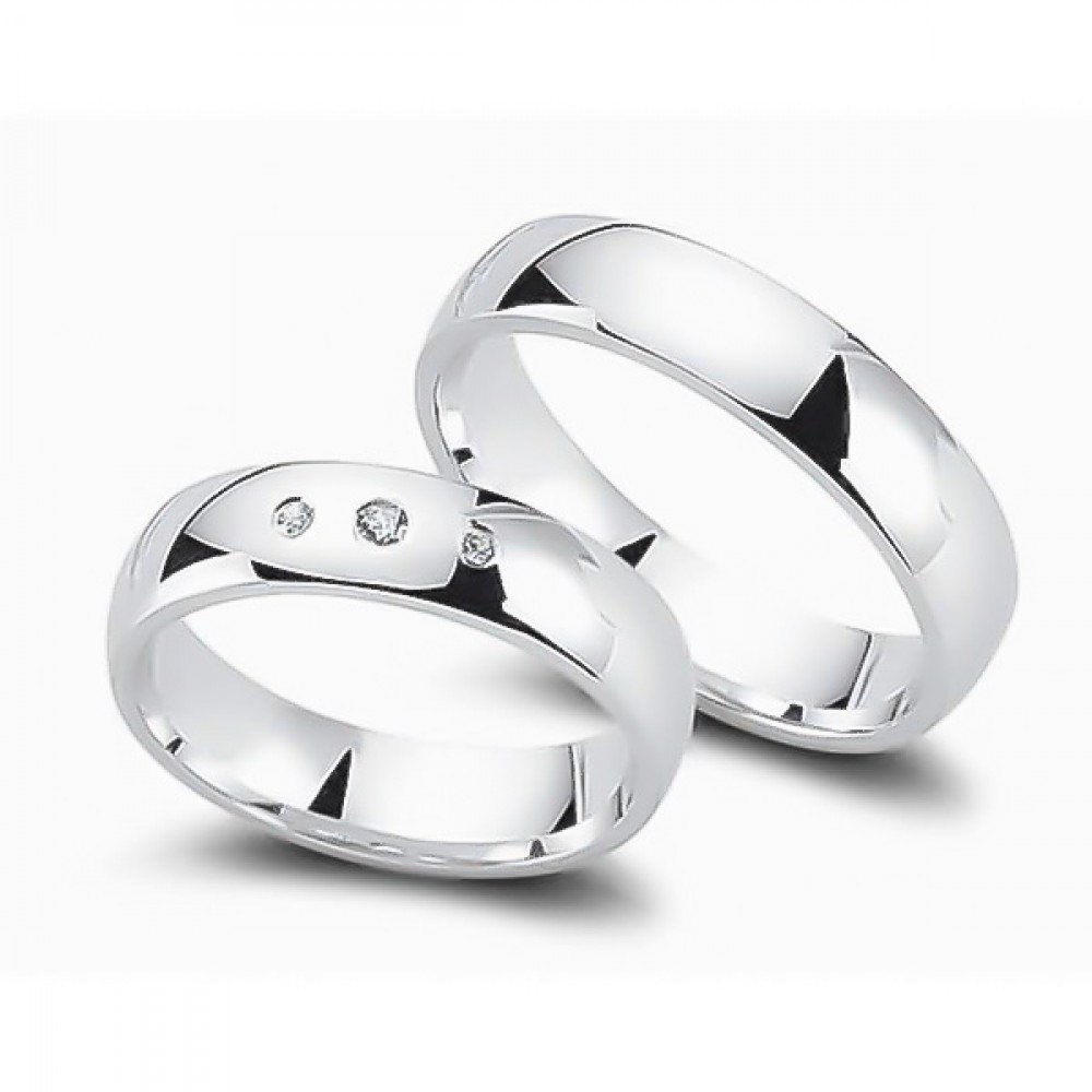 Glorria 925k Sterling Silver 5 mm Double Wedding Ring