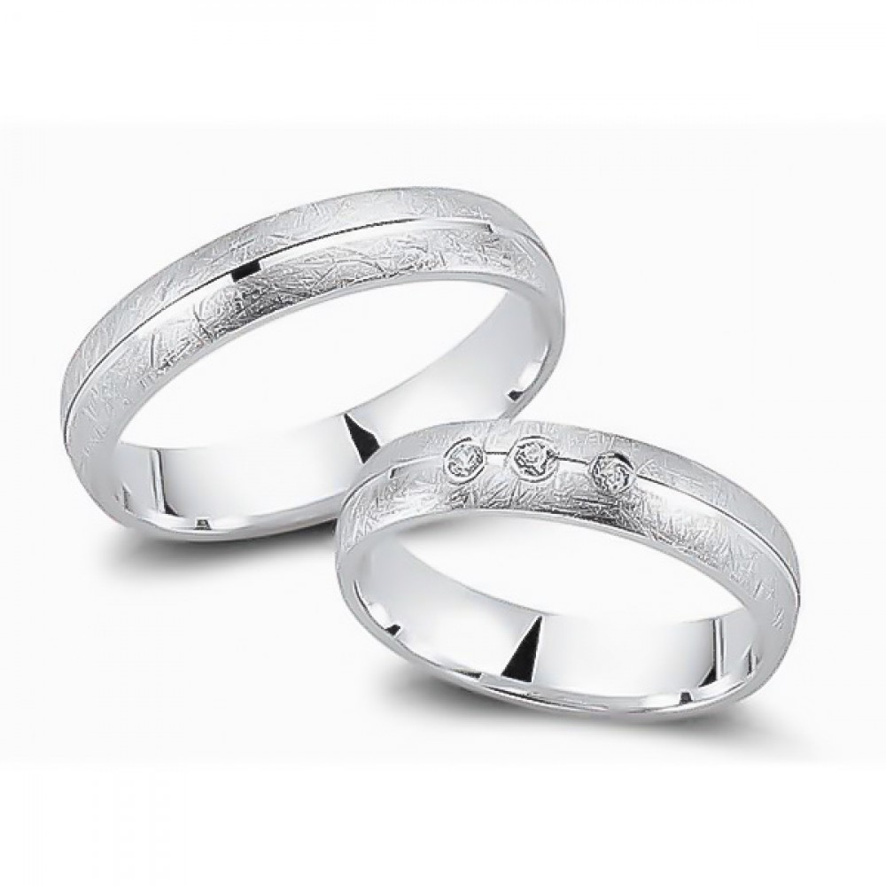 Glorria 925k Sterling Silver 4,5 mm Double Wedding Ring