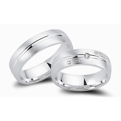Glorria 925k Sterling Silver 6 mm Double Wedding Ring Glorria 925k Sterling Silver 6 mm Double Wedding Ring