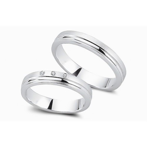 Glorria 925k Sterling Silver 4 mm Double Wedding Ring Glorria 925k Sterling Silver 4 mm Double Wedding Ring
