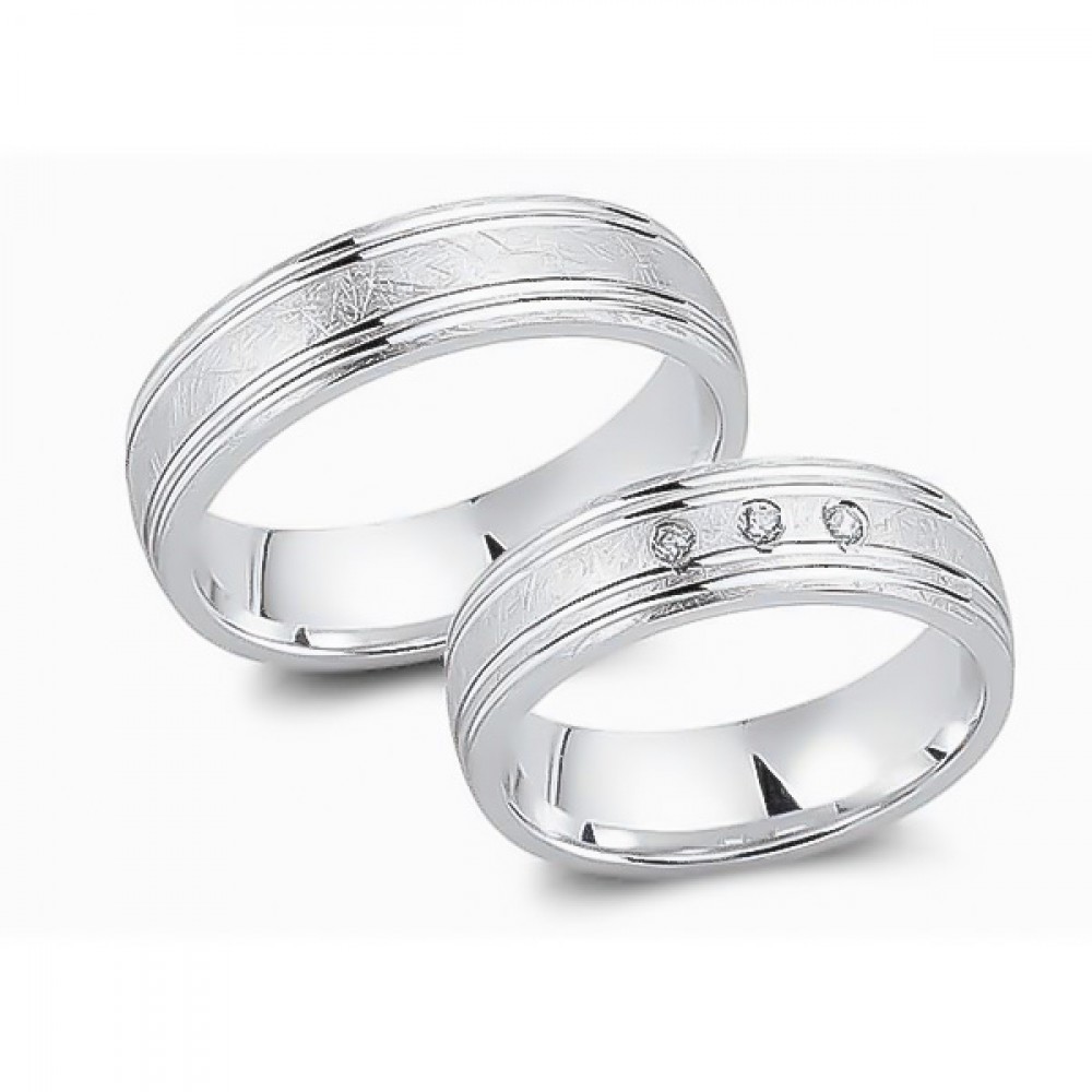 Glorria 925k Sterling Silver 6 mm Double Wedding Ring