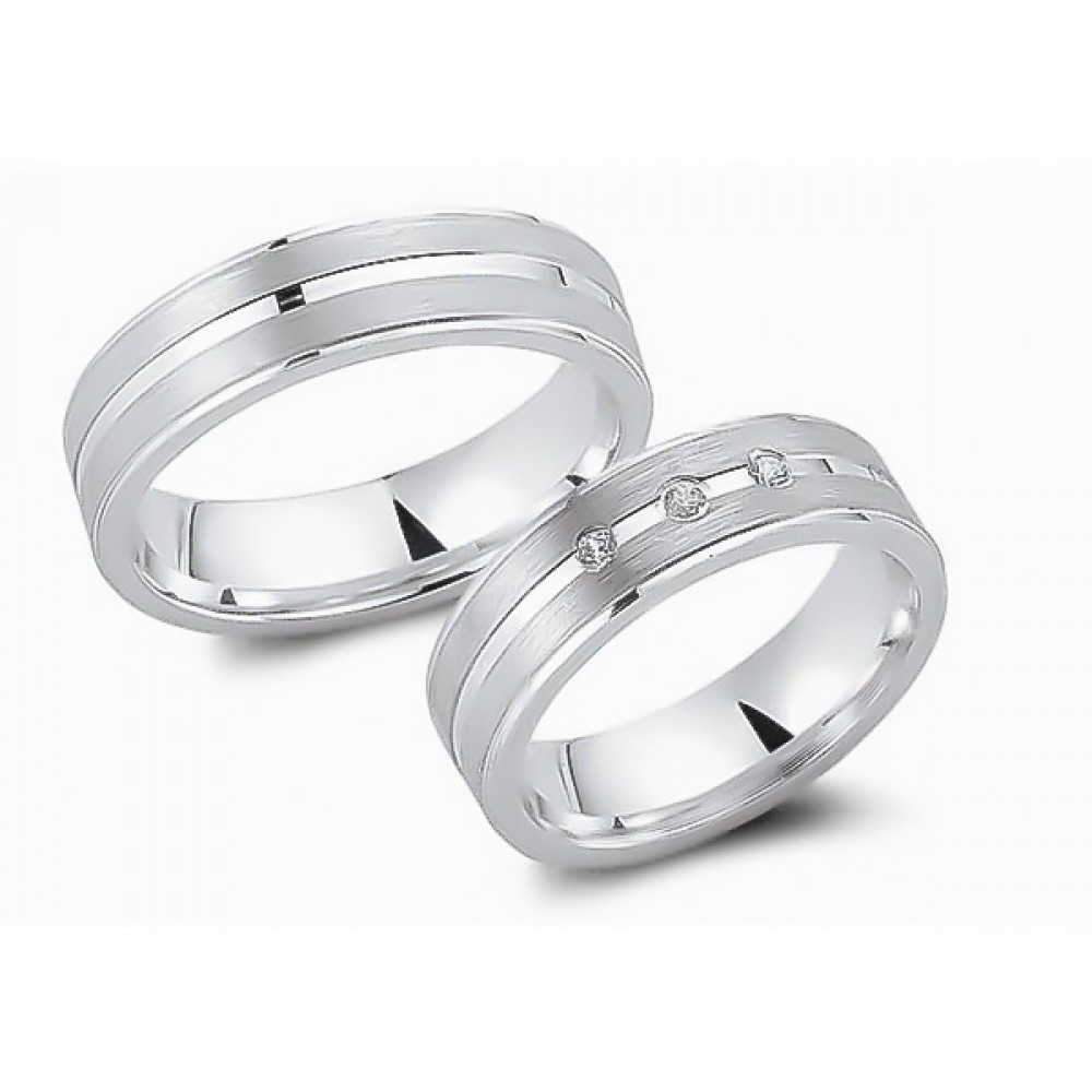 Glorria 925k Sterling Silver 6 mm Double Wedding Ring