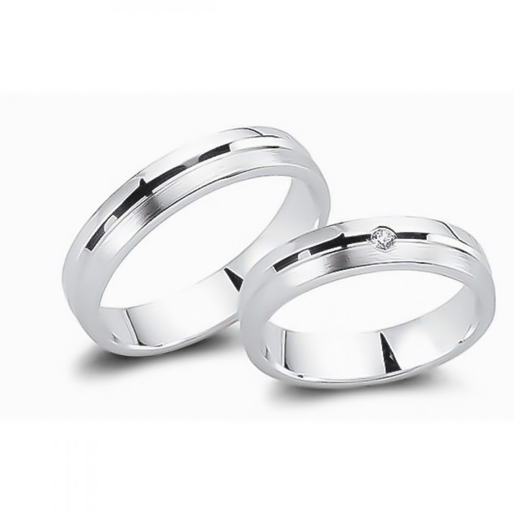 Glorria 925k Sterling Silver 4,5 mm Double Wedding Ring