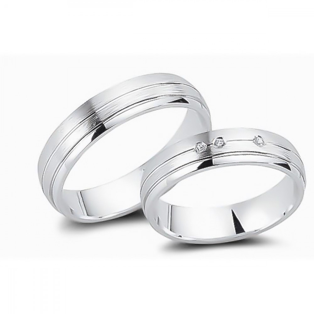 Glorria 925k Sterling Silver 5 mm Double Wedding Ring