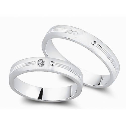 Glorria 925k Sterling Silver 4 mm Double Wedding Ring Glorria 925k Sterling Silver 4 mm Double Wedding Ring