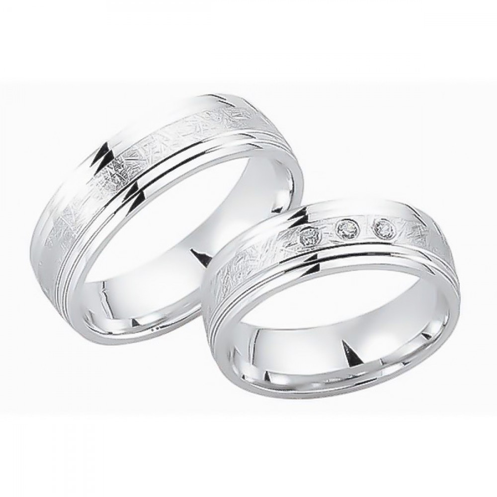 Glorria 925k Sterling Silver 6,5 mm Double Wedding Ring