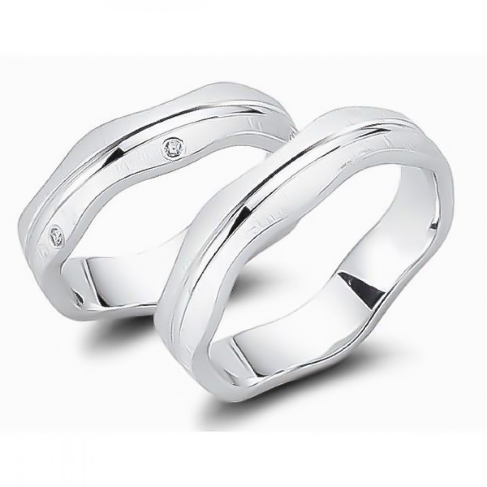 Glorria 925k Sterling Silver 5,5 mm Double Wedding Ring