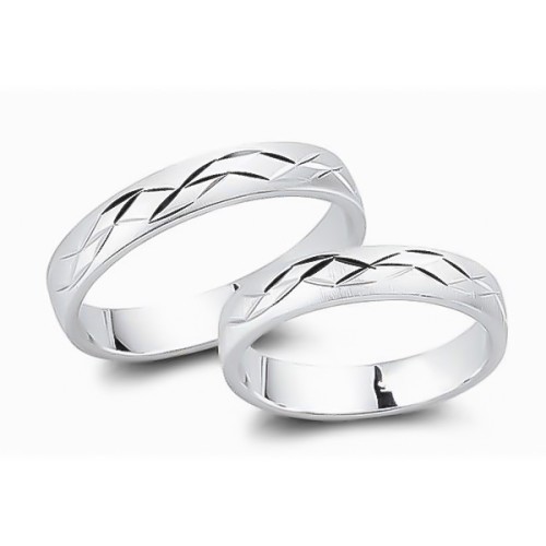 Glorria 925k Sterling Silver 4 mm Double Wedding Ring Glorria 925k Sterling Silver 4 mm Double Wedding Ring