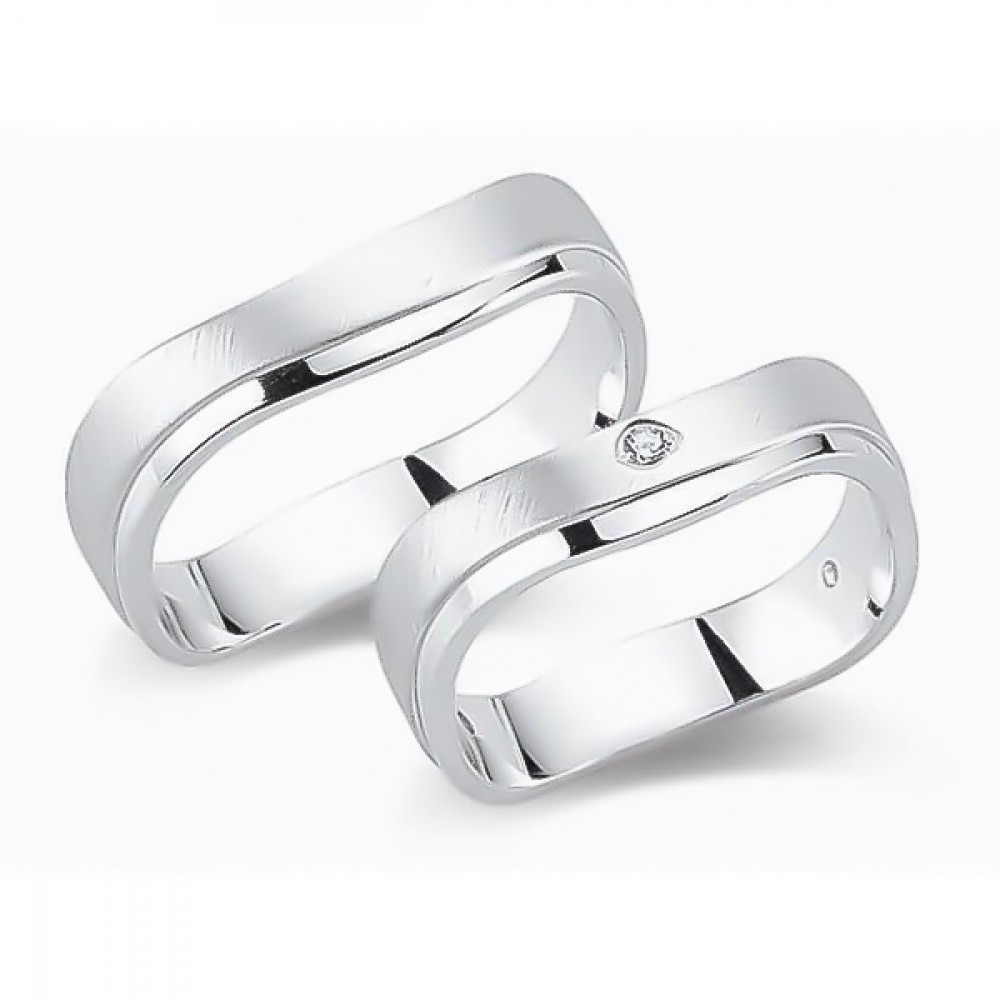 Glorria 925k Sterling Silver 5,5 mm Double Wedding Ring