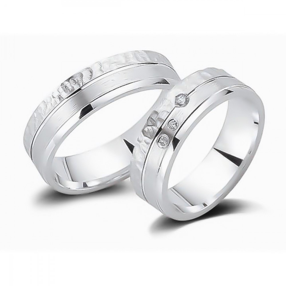 Glorria 925k Sterling Silver 6 mm Double Wedding Ring