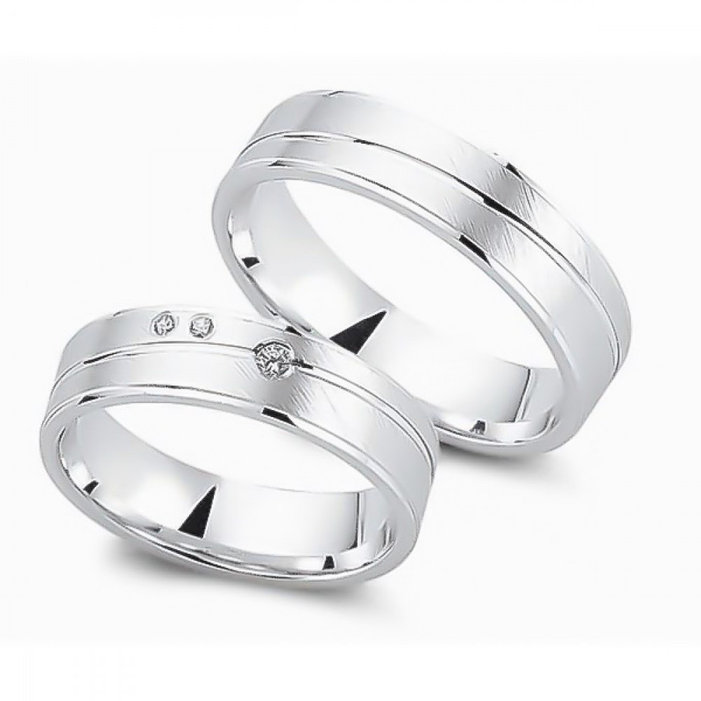 Glorria 925k Sterling Silver 5,5 mm Double Wedding Ring