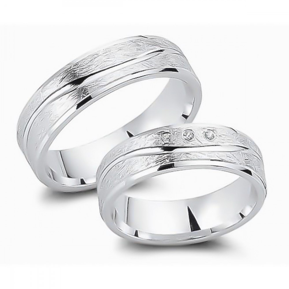 Glorria 925k Sterling Silver 6 mm Double Wedding Ring