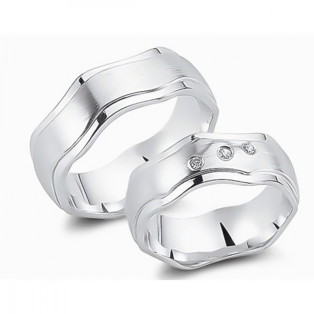 Glorria 925k Sterling Silver 8 mm Double Wedding Ring