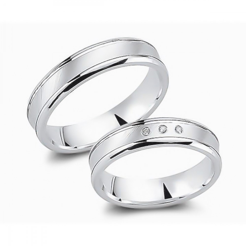 Glorria 925k Sterling Silver 5 mm Double Wedding Ring