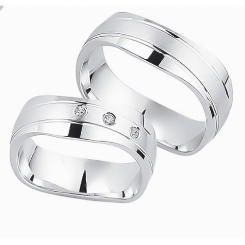 Glorria 925k Sterling Silver 7,5 mm Double Wedding Ring Glorria 925k Sterling Silver 7,5 mm Double Wedding Ring