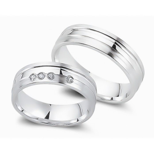 Glorria 925k Sterling Silver 6 mm Double Wedding Ring Glorria 925k Sterling Silver 6 mm Double Wedding Ring