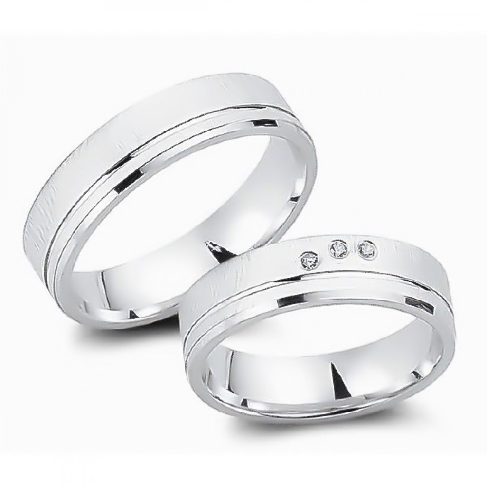 Glorria 925k Sterling Silver 5,5 mm Double Wedding Ring