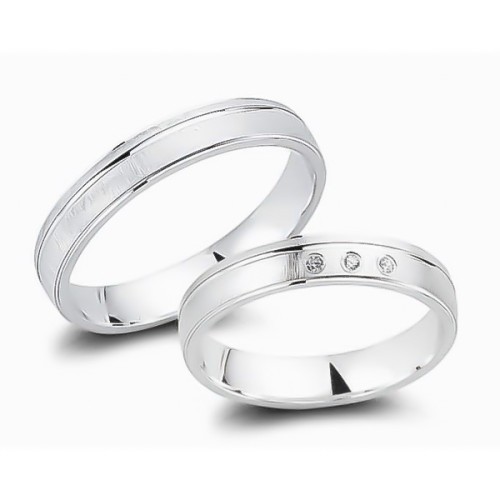 Glorria 925k Sterling Silver 4 mm Double Wedding Ring Glorria 925k Sterling Silver 4 mm Double Wedding Ring