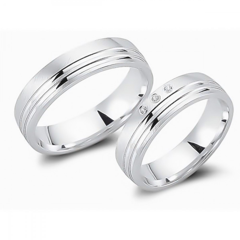 Glorria 925k Sterling Silver 5,5 mm Double Wedding Ring