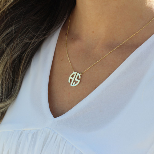 Glorria 925k Sterling Silver Two Letter Necklace Glorria 925k Sterling Silver Two Letter Necklace