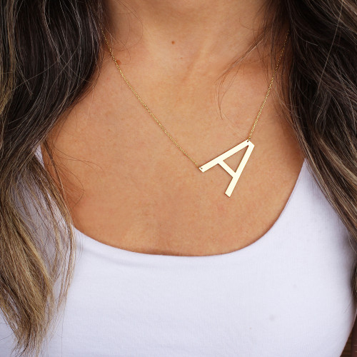 Glorria 925k Sterling Silver Oversized Letter Necklace Glorria 925k Sterling Silver Oversized Letter Necklace