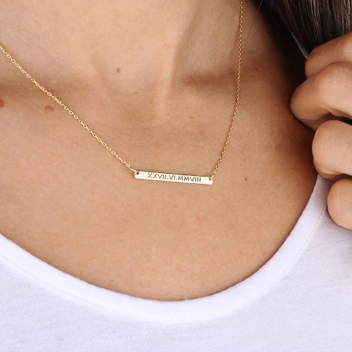 Glorria 925k Sterling Silver Personalized Bar Name Necklace Glorria 925k Sterling Silver Personalized Bar Name Necklace
