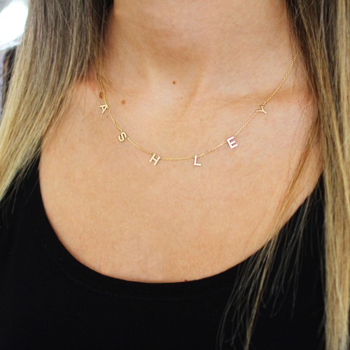 Glorria 925k Sterling Silver Personalize Hanging Initial Necklace Glorria 925k Sterling Silver Personalize Hanging Initial Necklace
