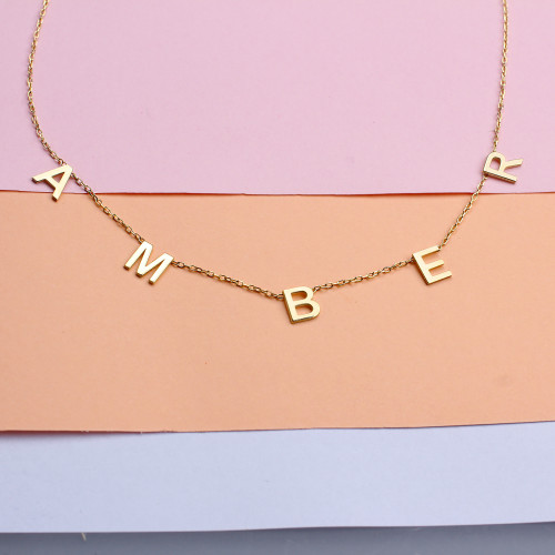 Glorria 925k Sterling Silver Personalize Hanging Initial Necklace Glorria 925k Sterling Silver Personalize Hanging Initial Necklace