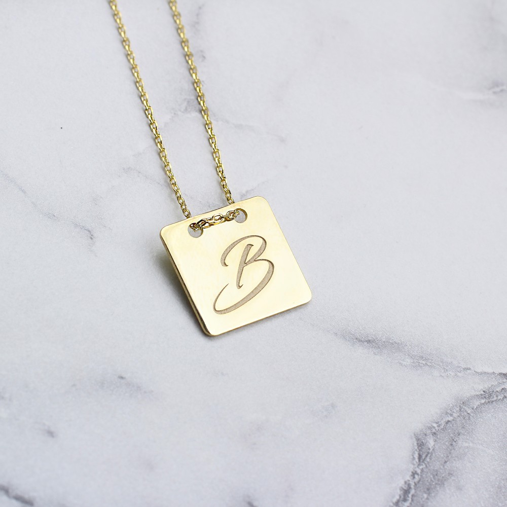 Glorria 925k Sterling Silver Initial Necklace