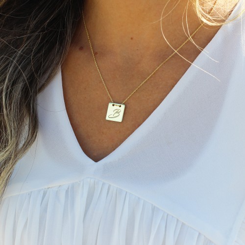 Glorria 925k Sterling Silver Initial Necklace Glorria 925k Sterling Silver Initial Necklace