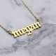 Glorria 925k Sterling Silver Personalized Gothic Word Necklace