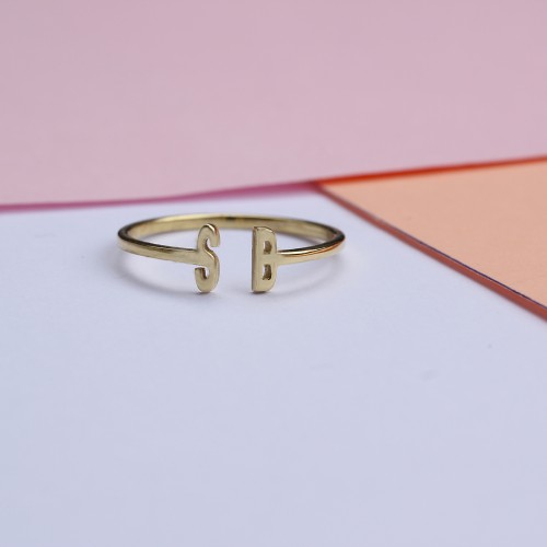 Glorria 925k Sterling Silver Two Letter Ring Glorria 925k Sterling Silver Two Letter Ring