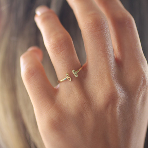 Glorria 925k Sterling Silver Two Letter Ring Glorria 925k Sterling Silver Two Letter Ring