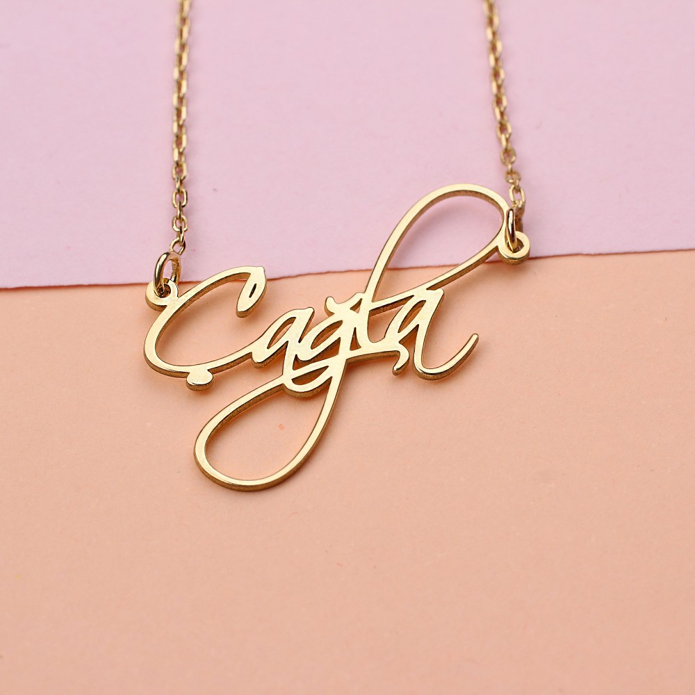 Glorria 925k Sterling Silver Calligraphy Name Necklace