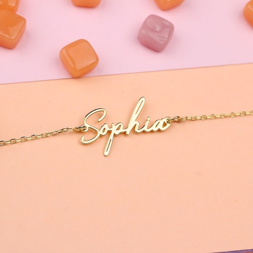 Glorria 925k Sterling Silver Personalized Initial Bracelet Glorria 925k Sterling Silver Personalized Initial Bracelet