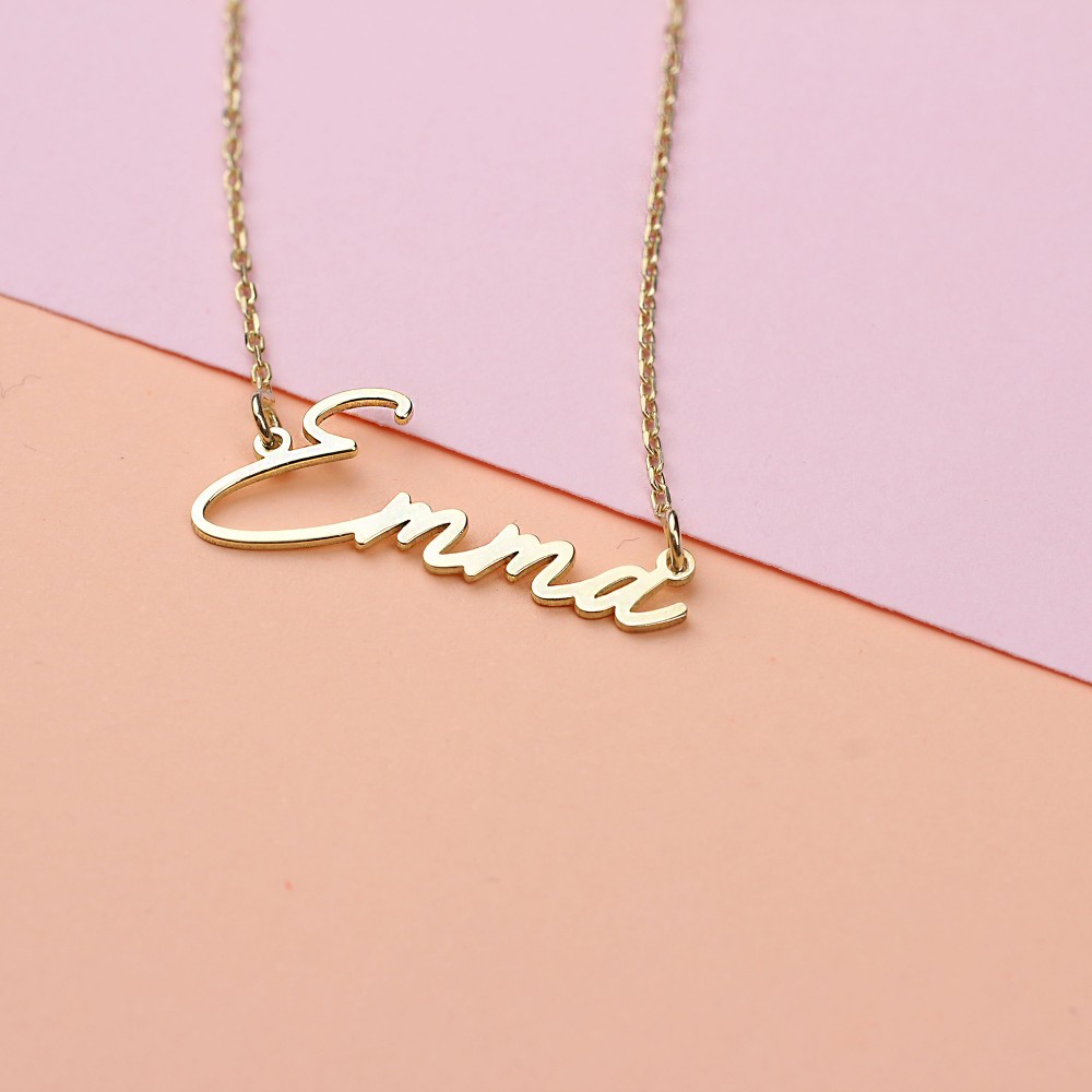 Glorria 925k Sterling Silver Modern Name Necklace