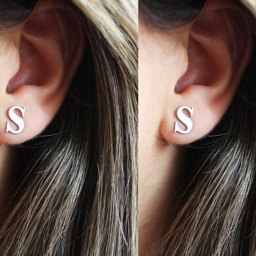 Glorria 925k Sterling Silver Custom Stud Initial Earrings Glorria 925k Sterling Silver Custom Stud Initial Earrings