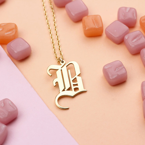 Glorria 925k Sterling Silver Personalized Gothic Necklace Glorria 925k Sterling Silver Personalized Gothic Necklace