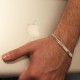 Glorria 925k Sterling Silver Engraved Mens Bracelet