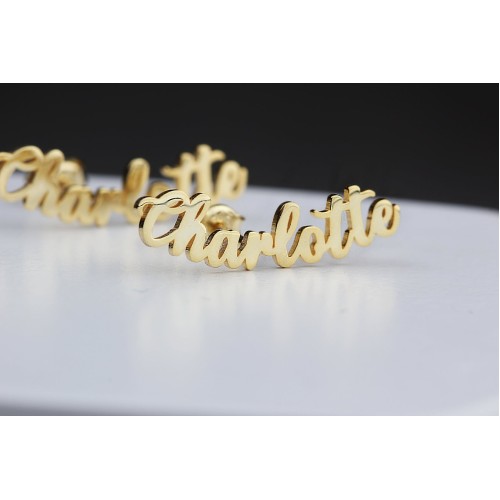 Glorria 925k Sterling Silver Personalized Name Earrings Glorria 925k Sterling Silver Personalized Name Earrings