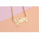 Glorria 925k Sterling Silver Personalized Gothic Name Necklace with Curb Chain