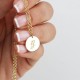 Glorria 925k Sterling Silver Personalized Circle Letter Necklace with Doc Chain
