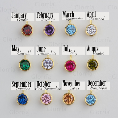 Glorria 925k Sterling Silver Personalized Zodiac Sign Birthstone Necklace Glorria 925k Sterling Silver Personalized Zodiac Sign Birthstone Necklace