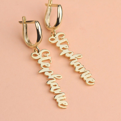 Glorria 925k Sterling Silver Personal Handwritten Hoop Earrings Glorria 925k Sterling Silver Personal Handwritten Hoop Earrings