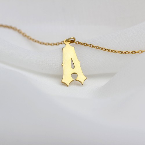 Glorria 925k Sterling Silver Personalized Silver Initial Anklet