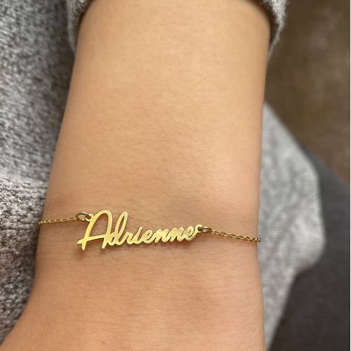 Glorria 925k Sterling Silver Personalized Handwritten Name Bracelet