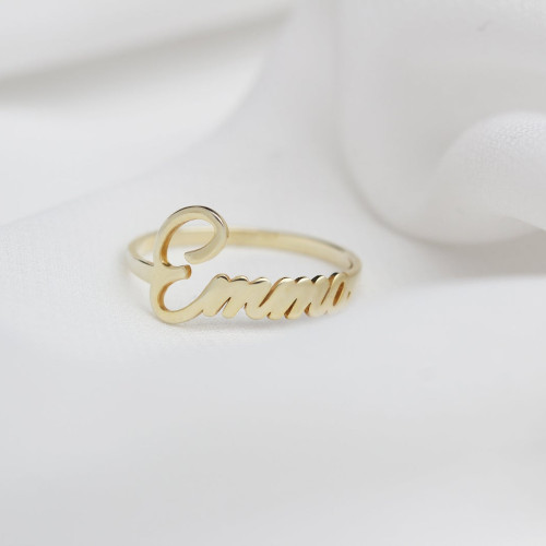Glorria 925k Sterling Silver Personalized Handwritten Name Ring